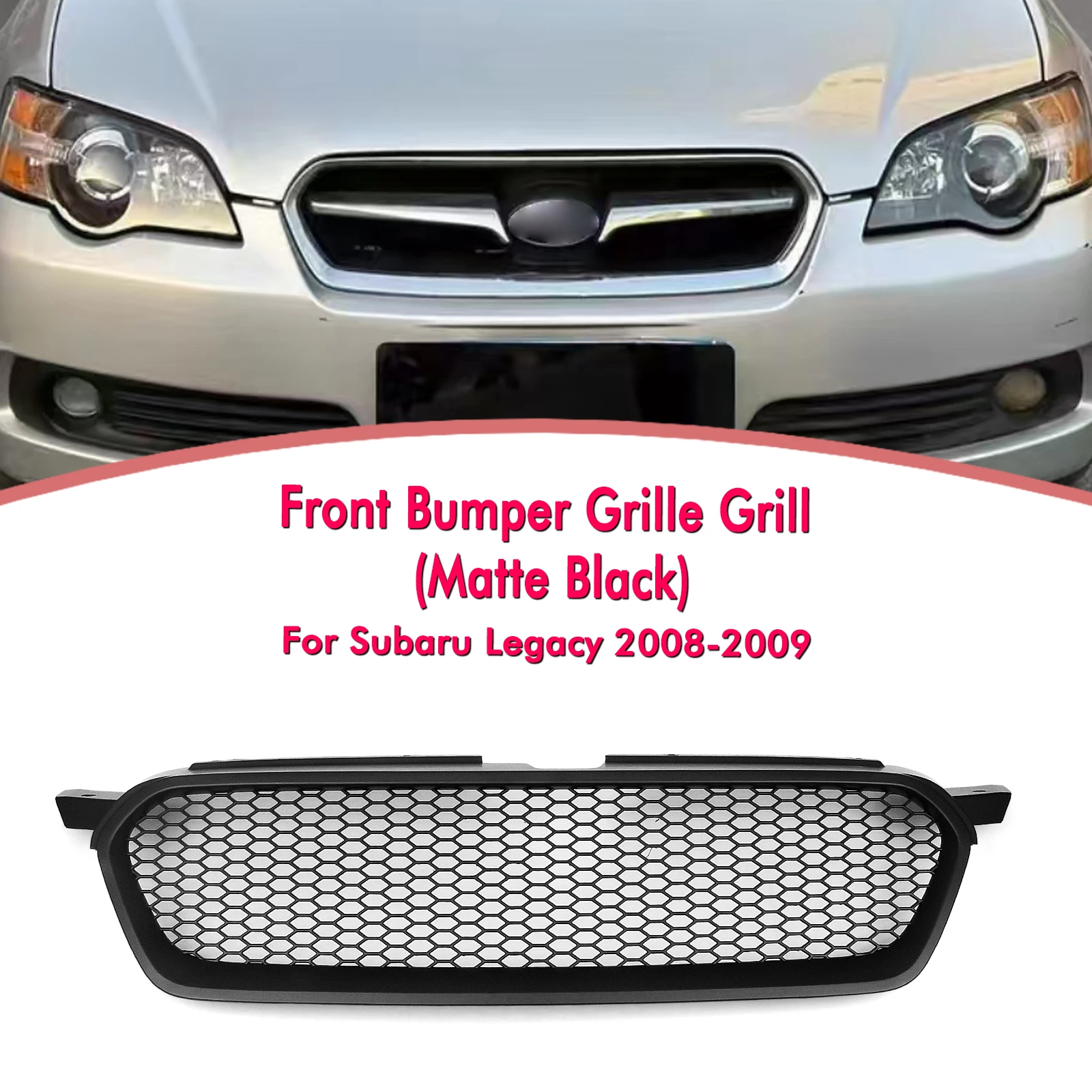 

Front Grille Racing Grill Bumper Hood Mesh Grid For Subaru Legacy 2008 2009