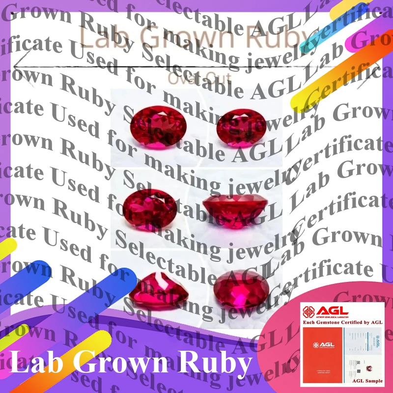 

Lab Grown Ruby Oval Cut Hydrothermal Gemstone High Quality Low Cost For Jewelry Setting&Custom Design Selectable Certificate