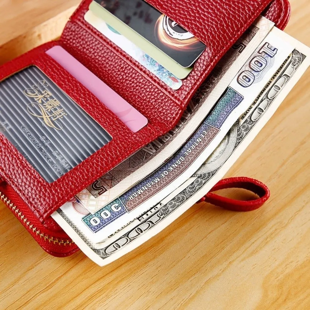 

High Quality Multi Slot Organ Women's Wallet Zipper Closure Retro Design Card Bag Card Holder American Style