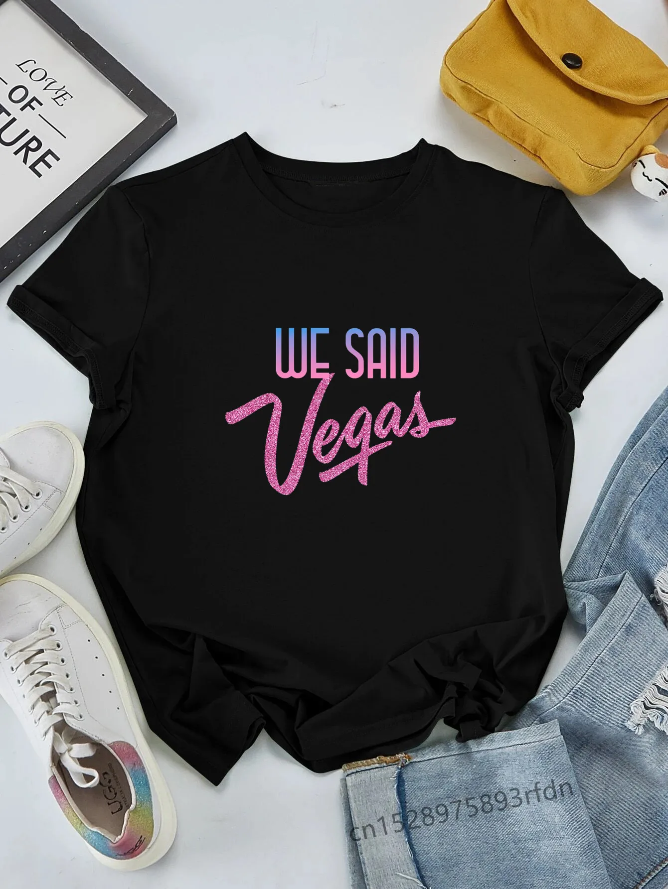 We Said Vegas Team Bride Print Bachelorette Wedding Party Women T-shirt Casual ladies basic O-collar Short Sleeved T-shirts Girl