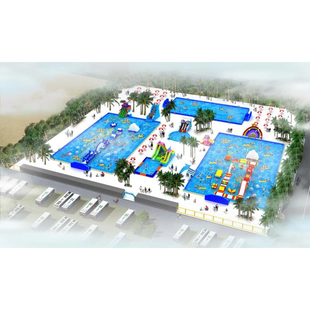 ！@Customization Water Floating Inflatable PVC Material Outdoor Playground for Sale Funny Kids with Pool