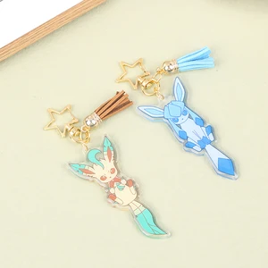 Pikachu Pokémon Acrílico Keychain Anime Caracteres Feafeon Eevee Sylveon Bags CAR CHAPE CONCESTORES ACCESORIOS DE CUMPLEAÑOS DE NIÑOS 6 mejores ventas eevee llavero - №1