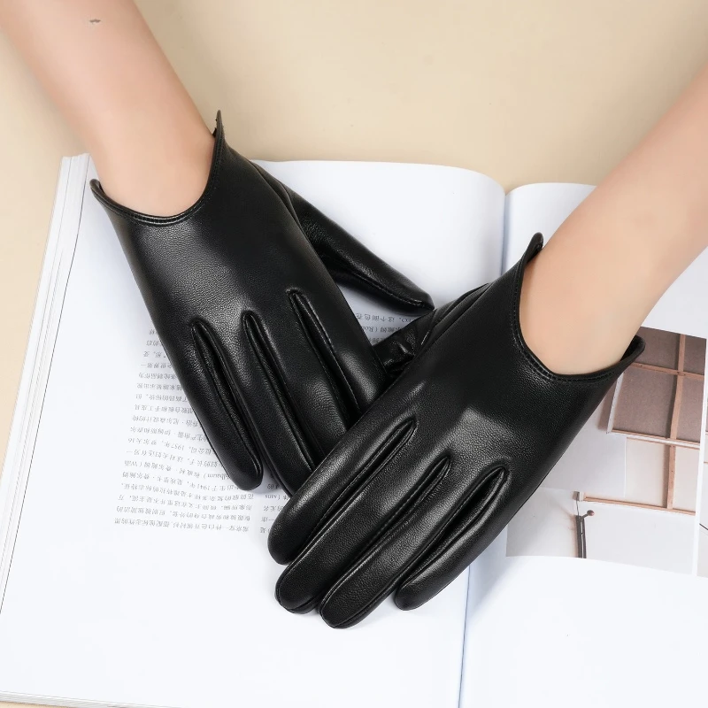 New Style Sheepskin Gloves Women Leather Thin Single Layer Unlined Hollow Breathable Riding Motorcycle Gloves Spring and Summer