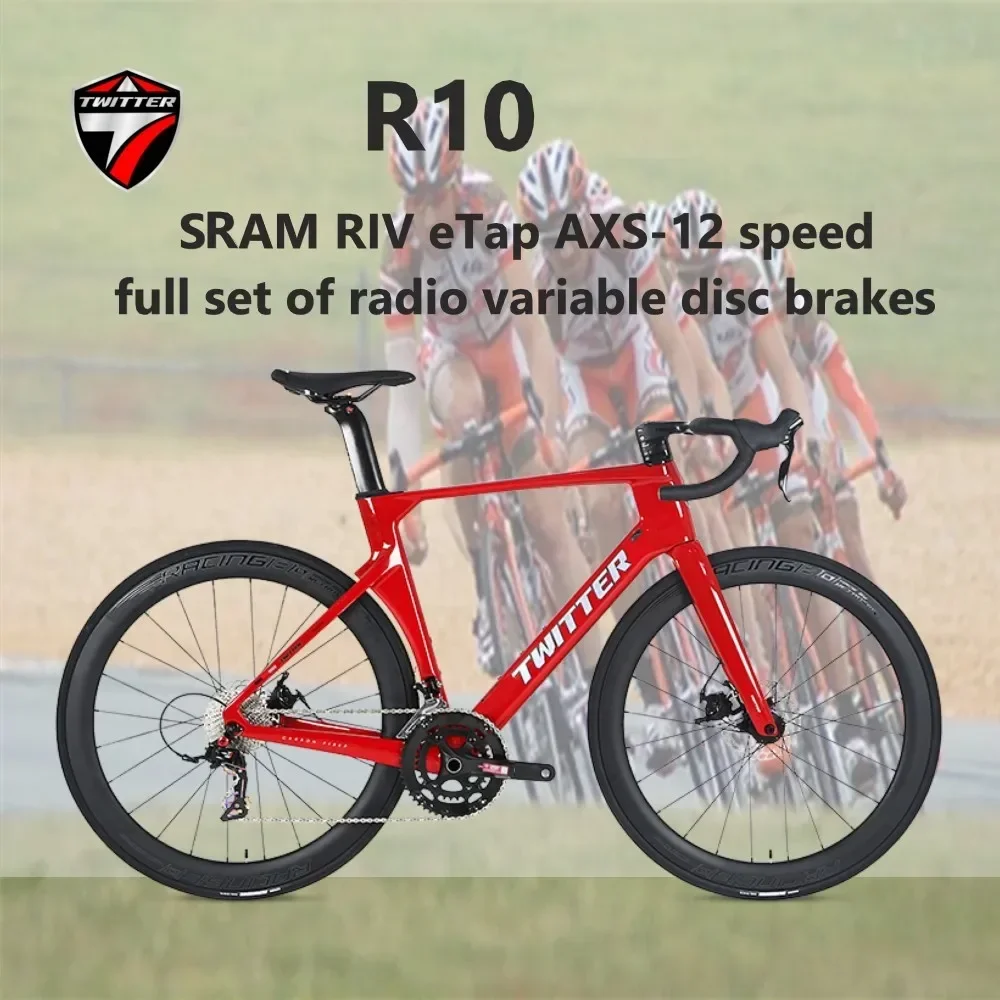 2025TWITTER R10 Wireless Variable RIV eTap AXS-12S Hydraulic Disc Brake Full Internal Routing T800 Carbon Fiber Road Bike700*25C