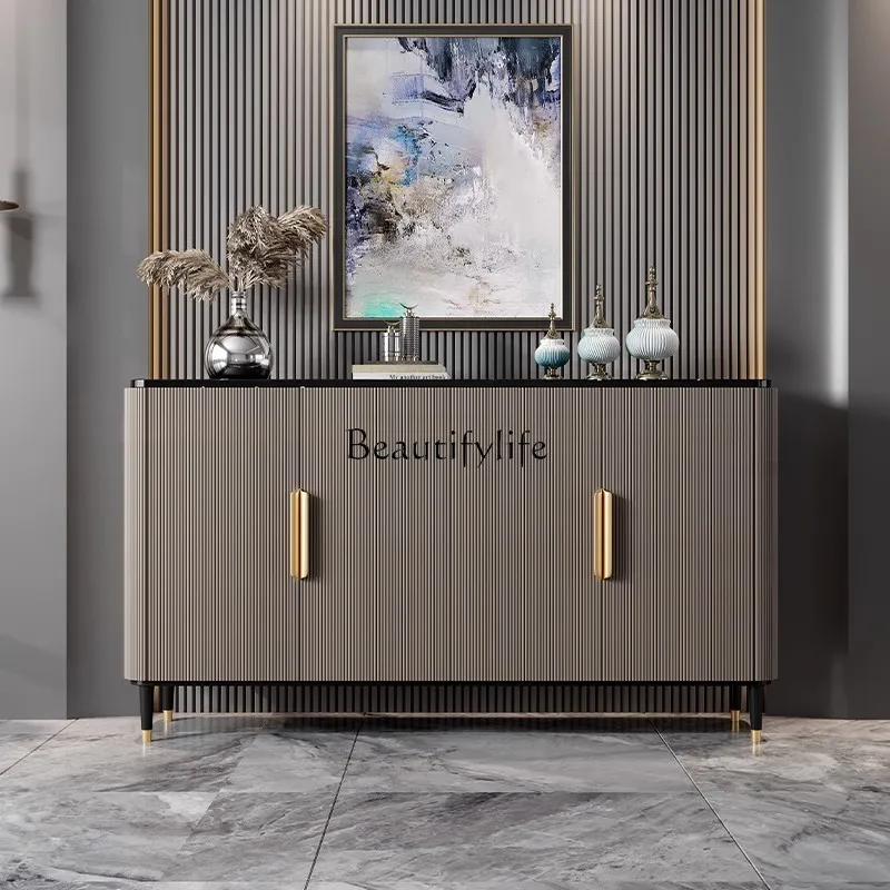 

Light luxury door cabinet American shoe cabinet storage against the wall storage partition marble
