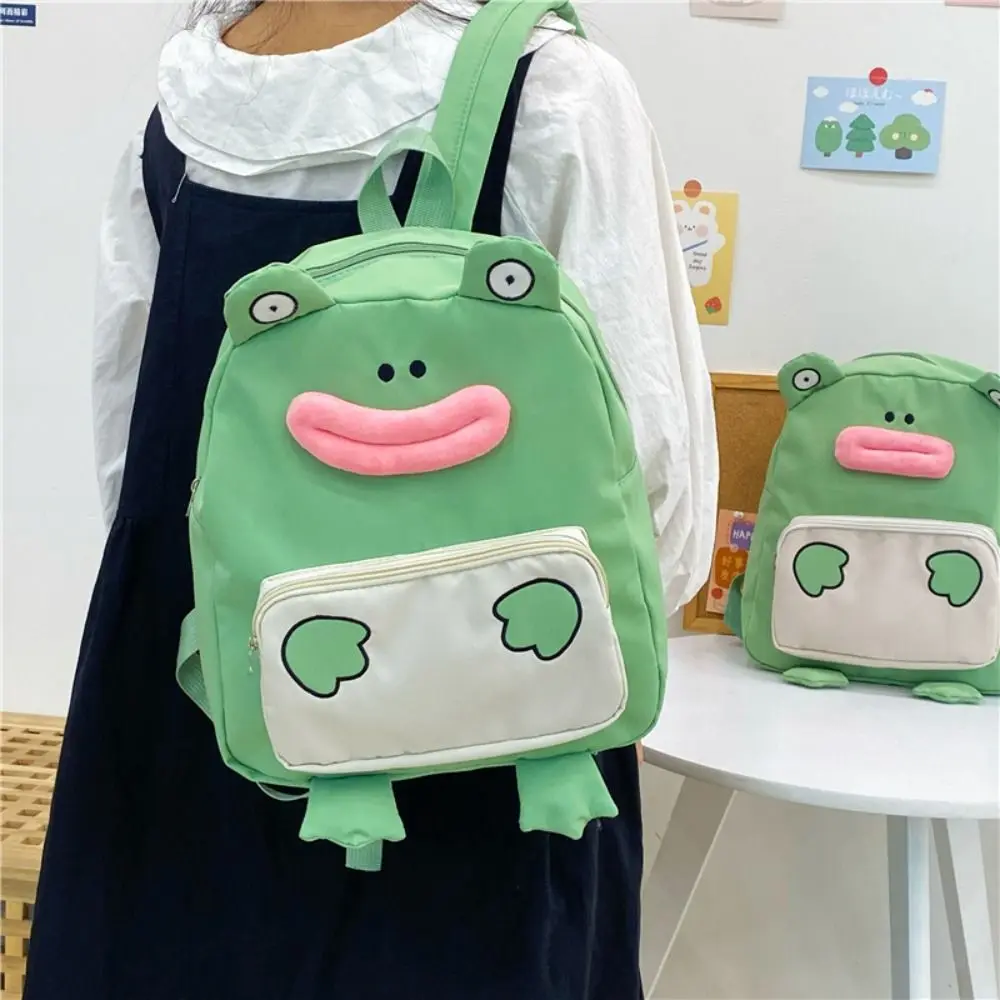 Funny Polyester Little Frog Backpack Storage Large Capacity Doll Schoolbag Cartoon Backpacks