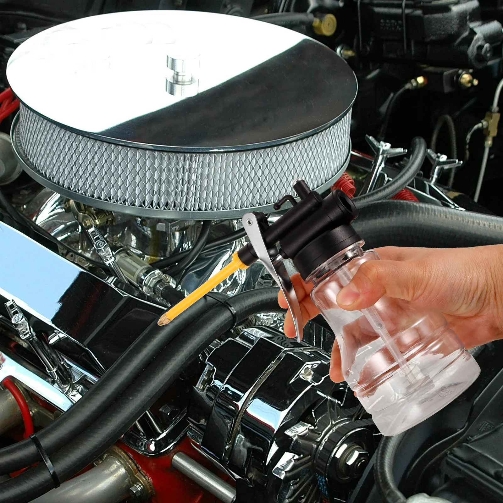 

Long Spout Transparent Engine Oil Can Large Capacity Easy Press Lubrication Oiler Hand Pump Oiler Vehicle Oil Container for Ship