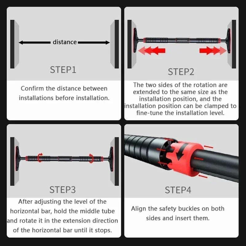 Horizontal Bar Perforation-free Non-slip Door Hanging Bar Fitness Equipment Indoor Wall Adult Children's Sports Heighte