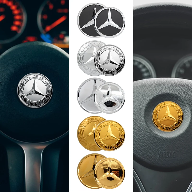 1Pc 52mm 57mm Car Steering Wheel Center Emblem Stickers For Mercedes Benz AMG W203 W206 W205 W211 W212 W210 W201 Badge Accessory view 6
