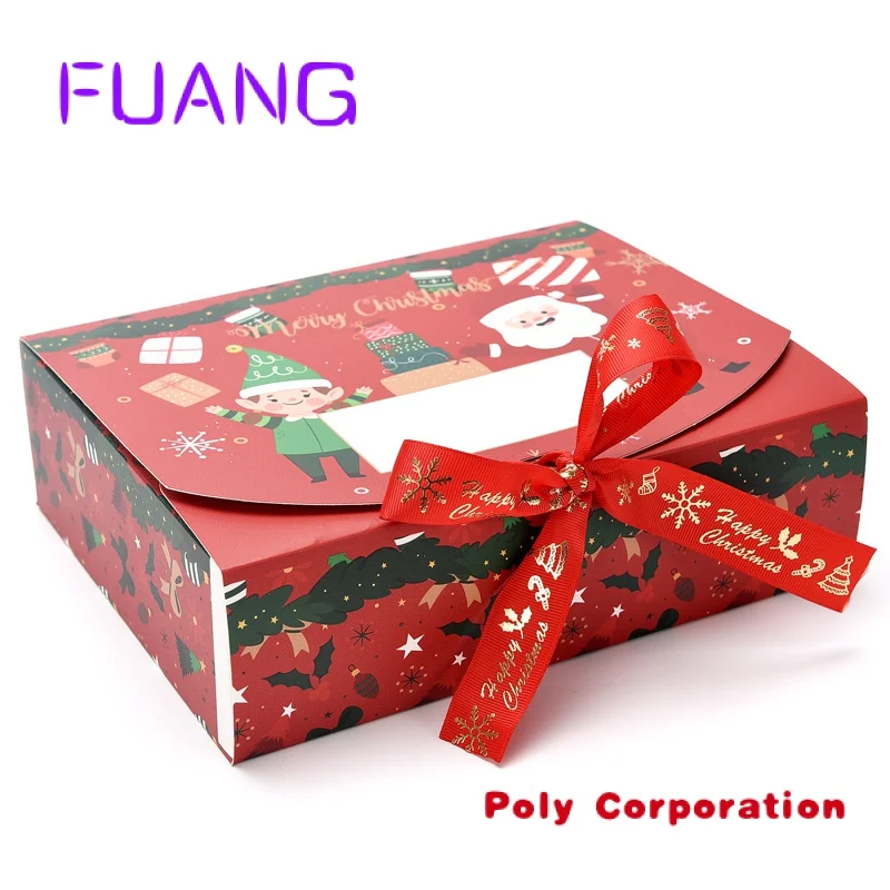 Decorações personalizadas Natal bolo doces embalagens papelão presente caixa Natal papel boxpacking caixa para pequenas empresas