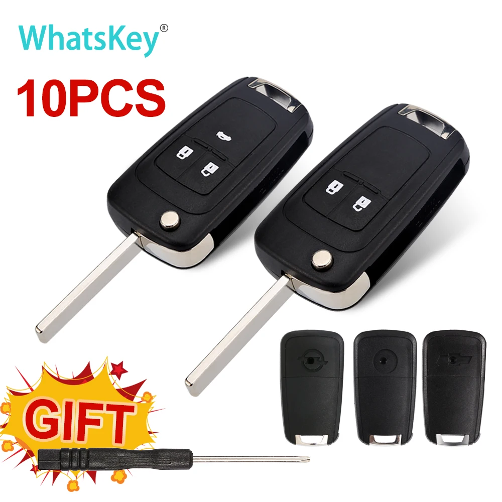 WhatsKey 10X For Chevrolet Aveo Epica Camaro Cruze Remote Car Key Shell For Opel Astra H J Insignia Vauxhall Vectra C Adam Zafir