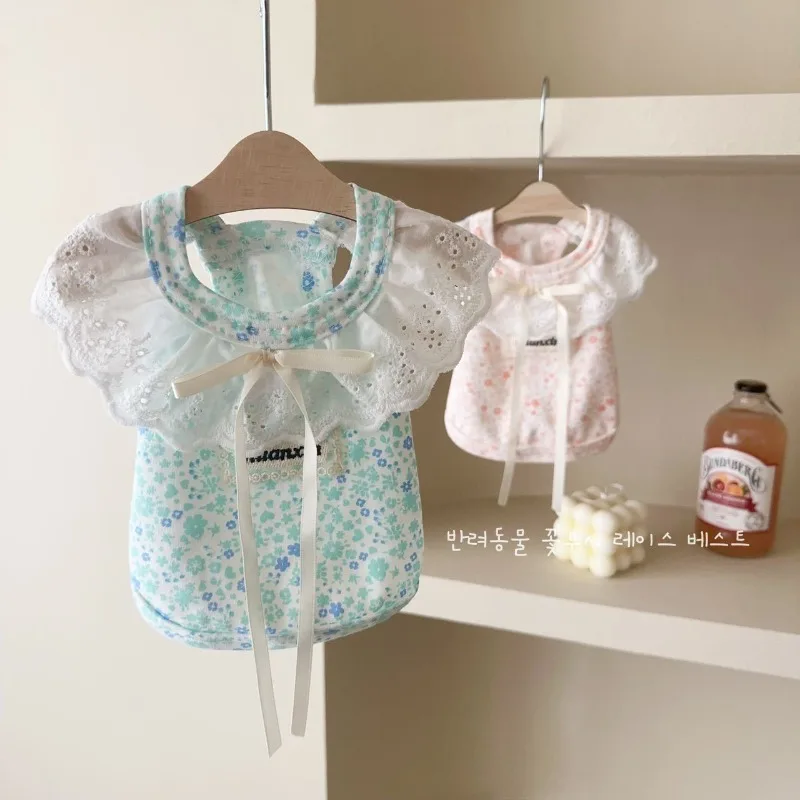 

Ins Pet Spring/summer Lace Camisole Vest Spring/summer Floral Camisole Short Princess Dress Teddy Dog Cat Dress Puppy Clothes
