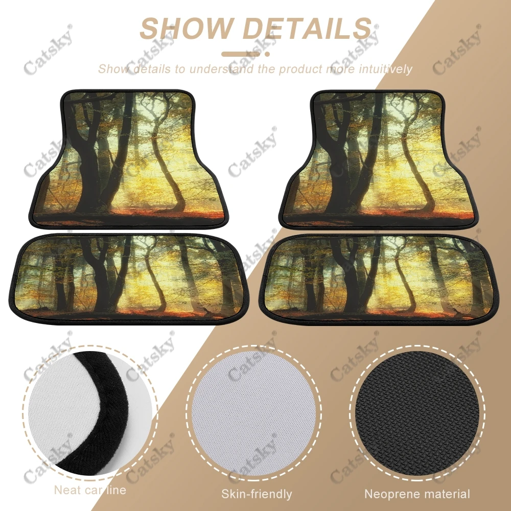 trees wilderness jungle  Car Floor Mats Universal Interior Design Accessories Pattern All Weather Waterproof 4PCS Floor Mats