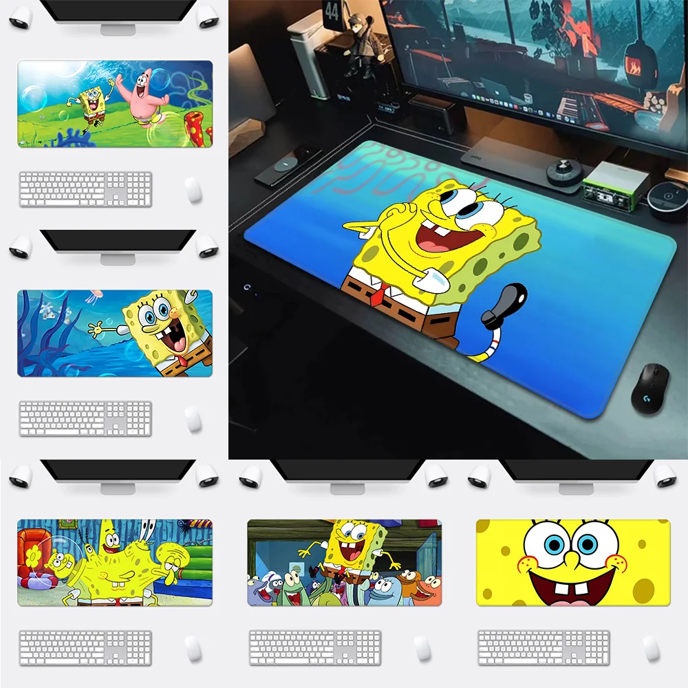 Cartoon S-SpongeBob Mousepad HD Printing Computer Gamers Locking Edge Non-slip Mouse Pad XXL90x40cm Keyboard PC Desk Pad