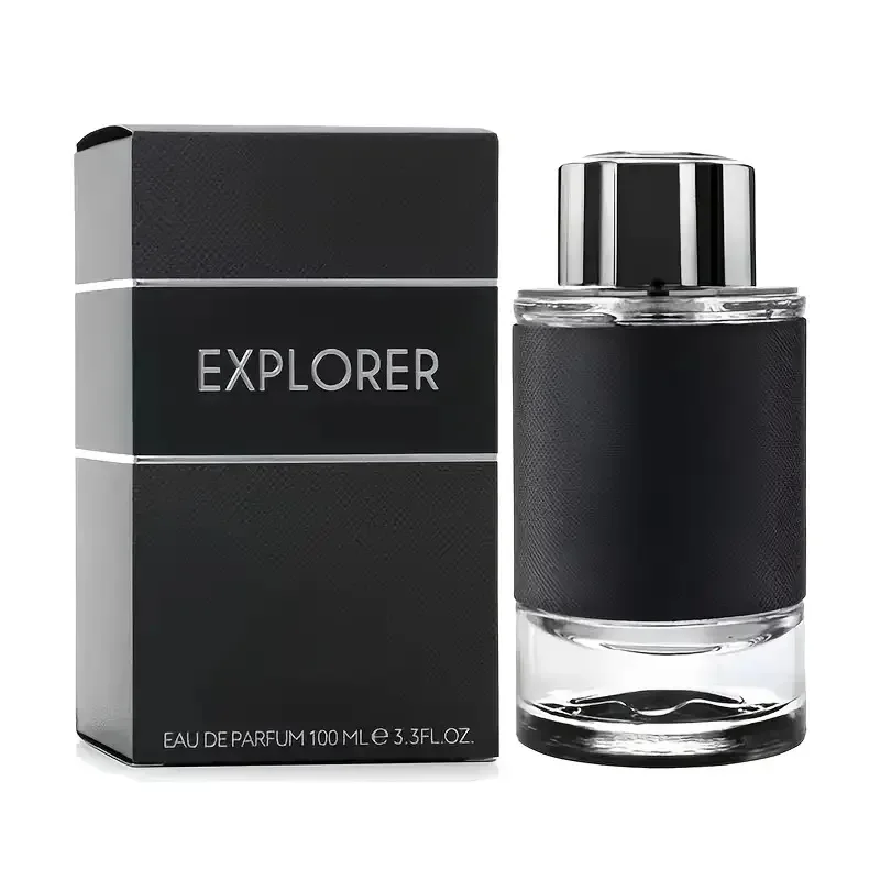 Explorer herenparfum - blijvende frisse bloemengeur, elegante fles met zwarte metalen dop, prachtig ontwerp van dating en werkplaats