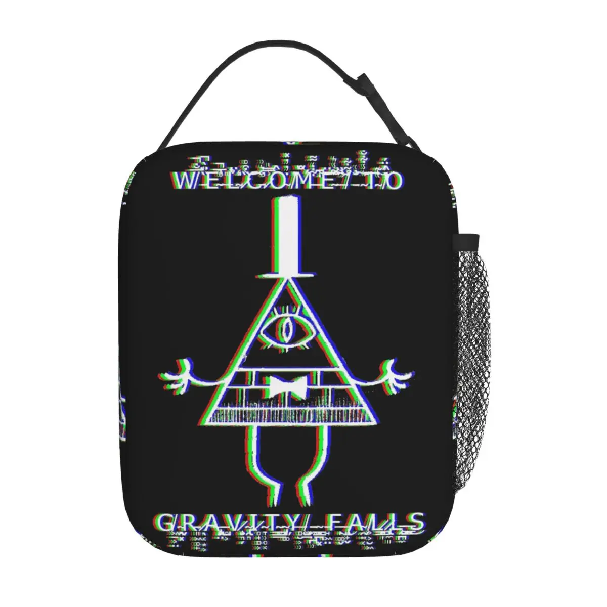 Bill Cipher Gravitys Falls Anaglyph Thermal Insulated Lunch Bag for Office Reusable Food Bag Thermal Cooler Lunch Boxes