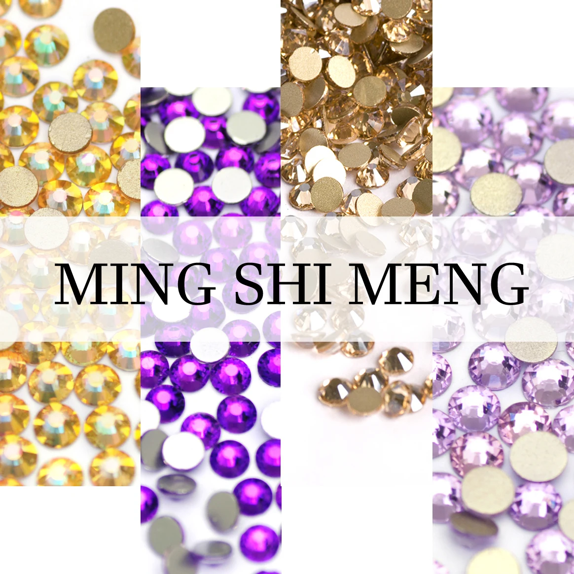 New Sunshine Gold Violet Strass Glass Flatback Rhinestone Glitter Purple Velvet Nail Art Stones for DIY Crafts Garment Nails