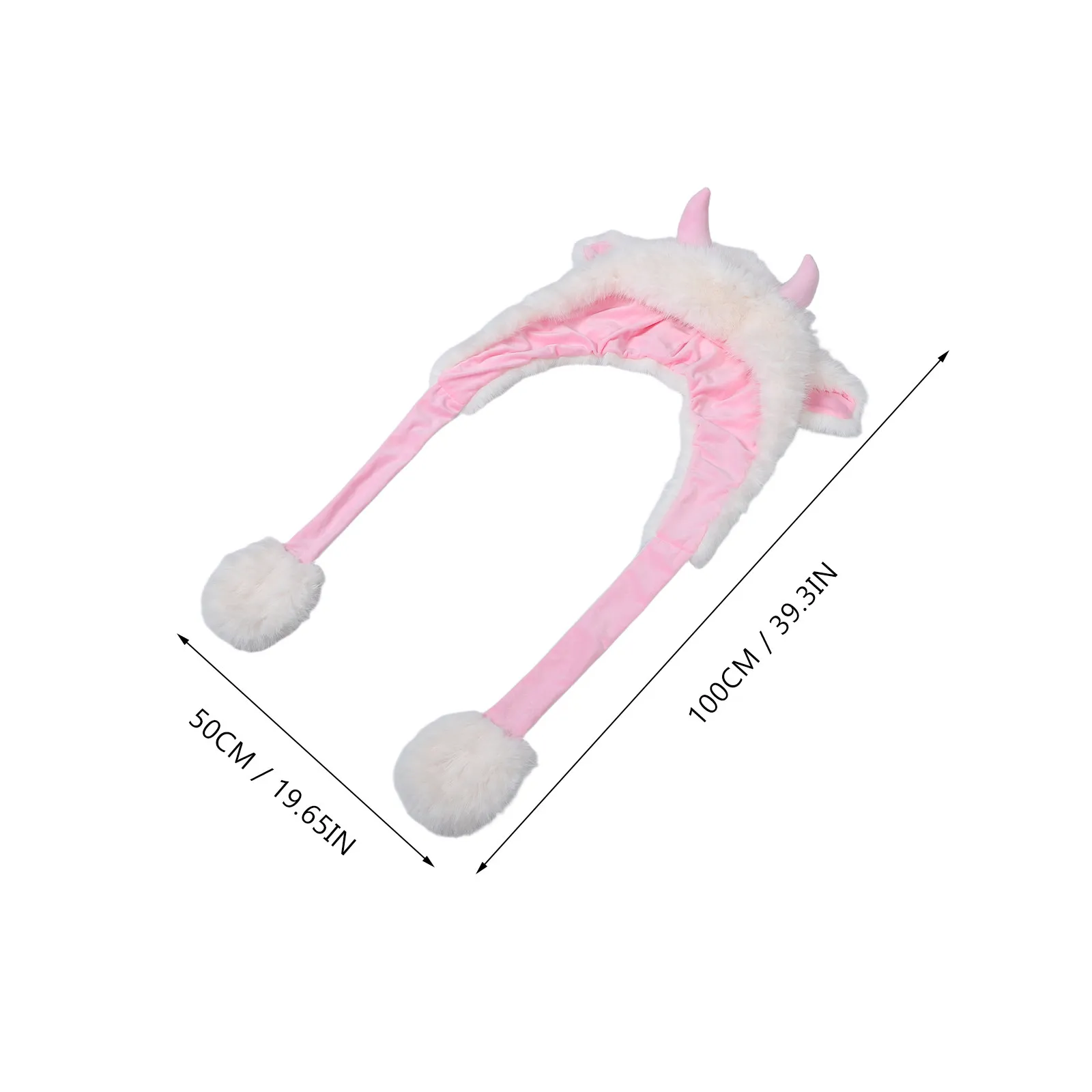 Animal Costume Hat Soft Ox Horn Scarf Winter Warm Kids Adults Party Funny Accessory Adorable Hat Scarf Beanies for Teen