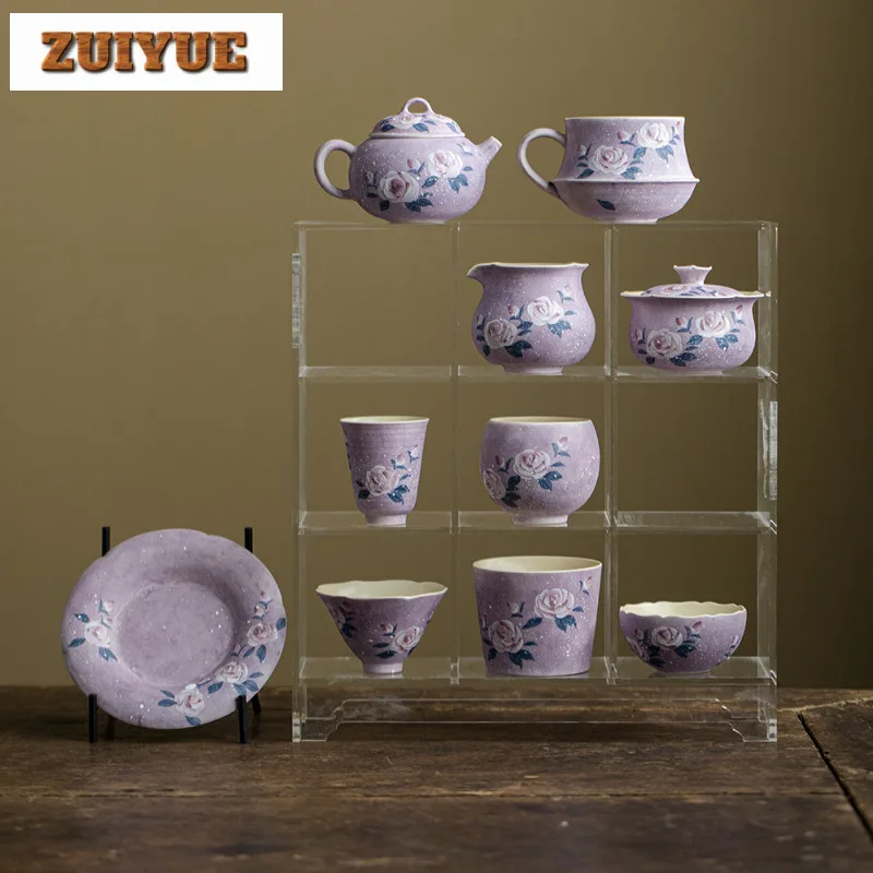 180 مللي رسمت باليد مونيه روز فنجان زن وعاء شاي أكواب واحدة تذوق الشاي كوب شخصي Jianzhan ماستر أكواب حفل الشاي الحرفية #6