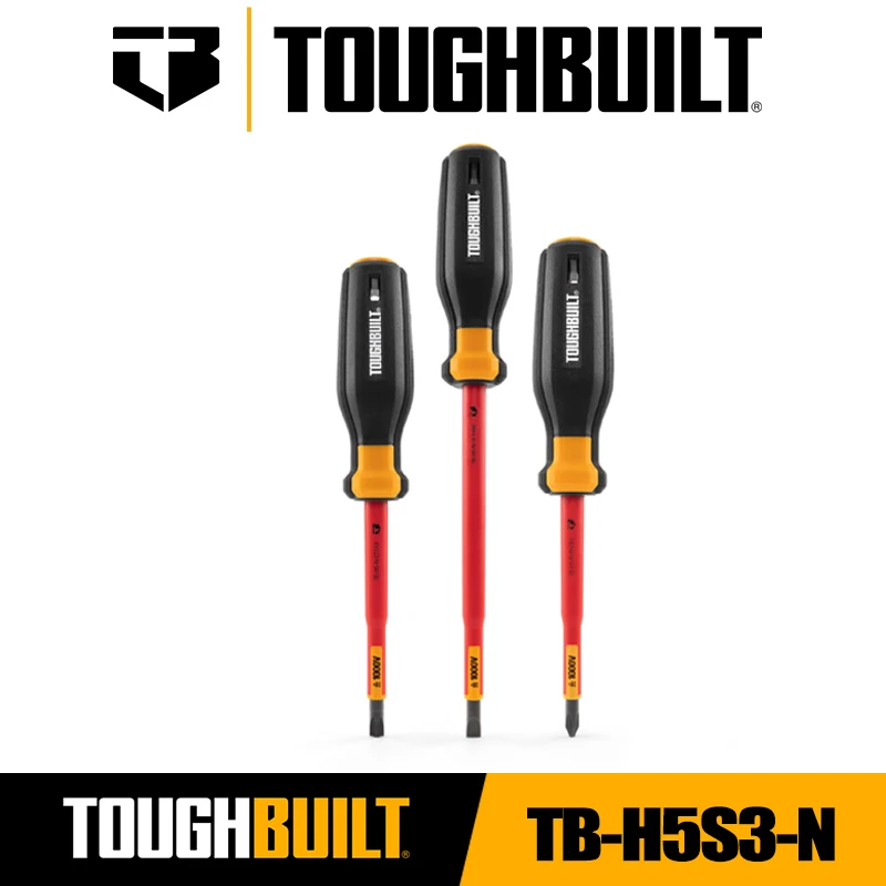 TOUGHBUILT TB-H5S3-N 3pcs 1000V Insulated Screwdriver Set Screw Driver Set Hand Tools Toughbuilt Screwdriver Accessories