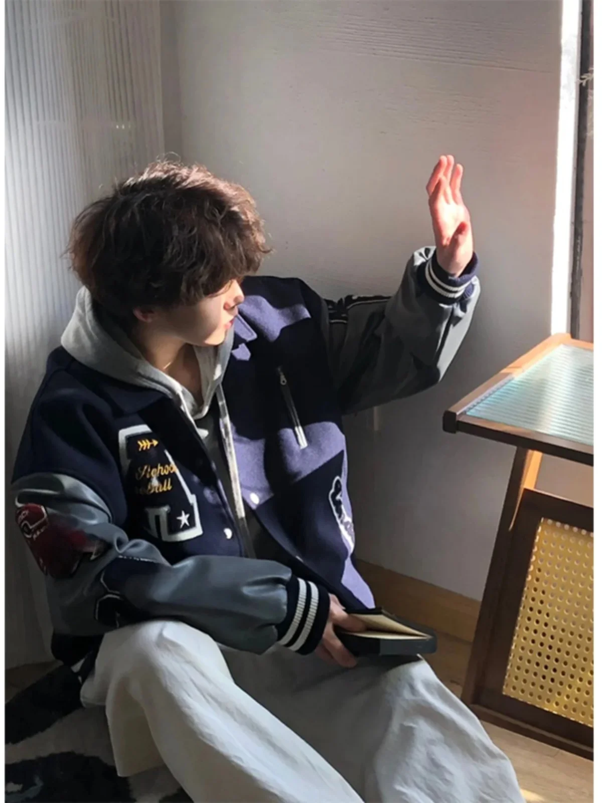 

Ретро-американская утепленная бейсбольная куртка унисекс для осени и зимы, модная брендовая верхняя одежда с вышивкой для молодежи