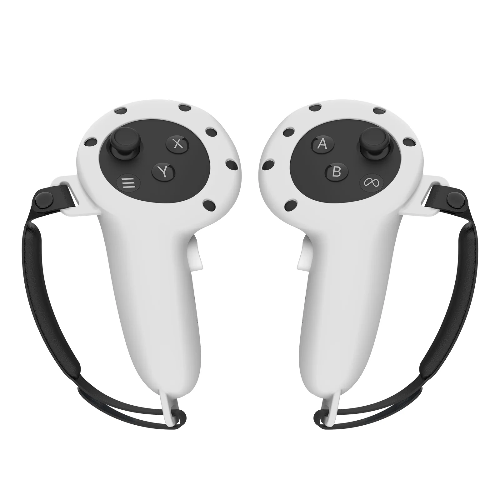 

Silicone Grip Cover & Strap for Meta Quest 3 Protective Cover Touch Controllers VR Accessories