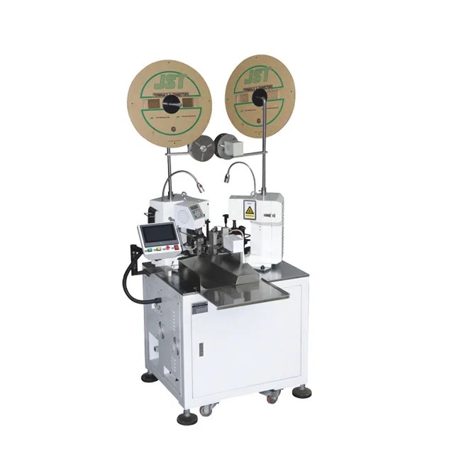 High speed full automatic dual heads 32awg wire stripping crimping machine cut strip crimping machine for two heads