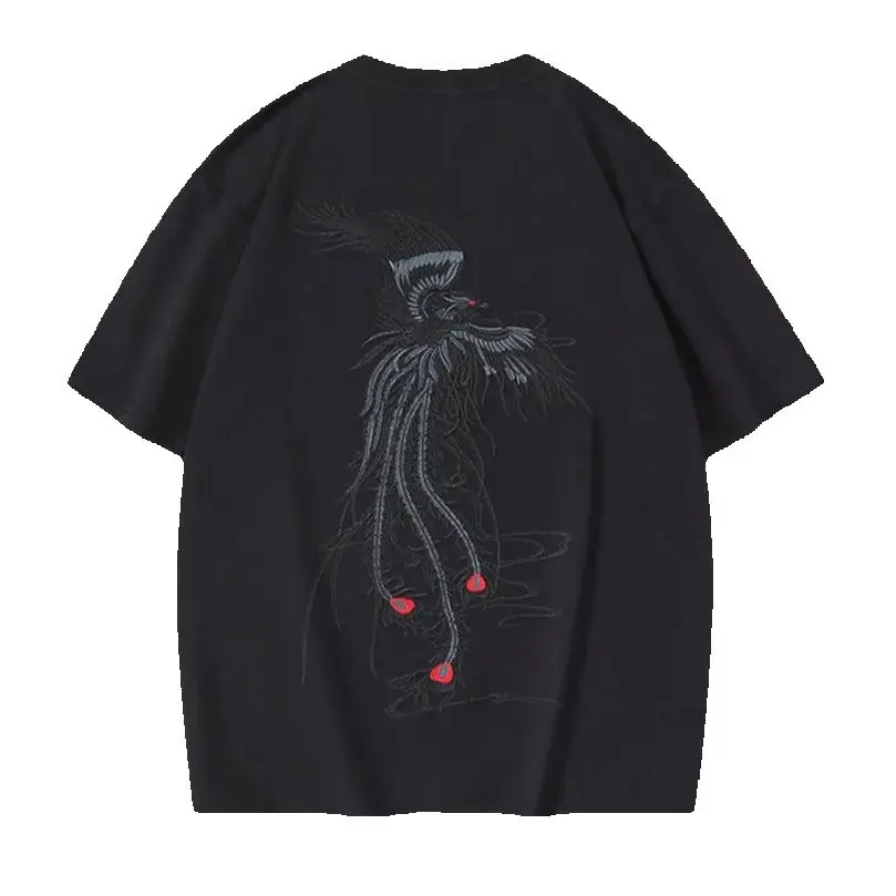 

Embroidery Tshirt Men Cotton O Neck Short Sleeve Top Tee Harajuku Streetwear Male Luxury Clothing Knit T Shirt Z1