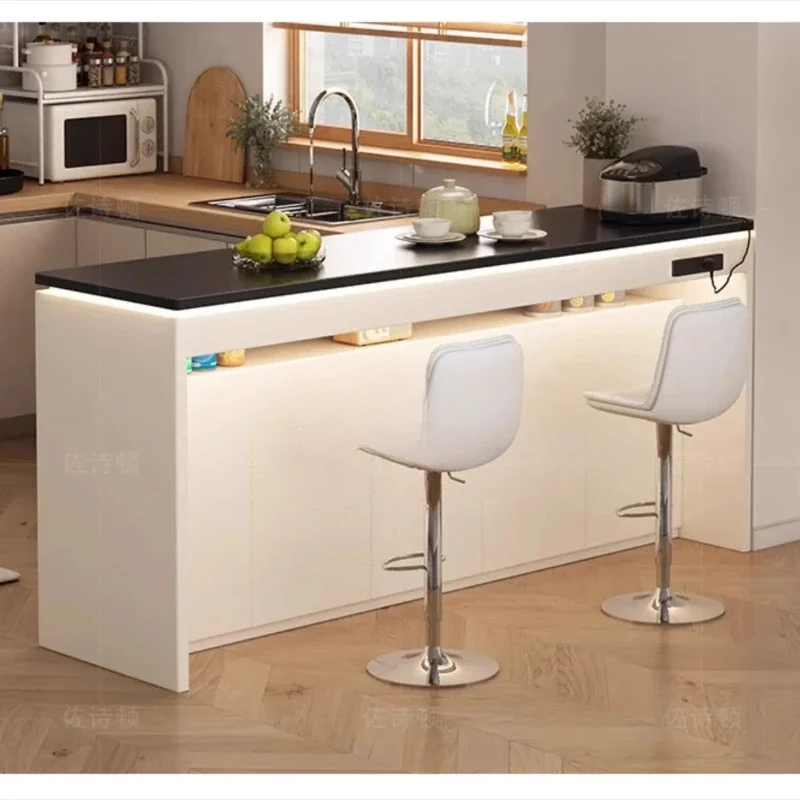 yjq3 light luxury modern bar desk integrated with high wall living room large long desk workbench