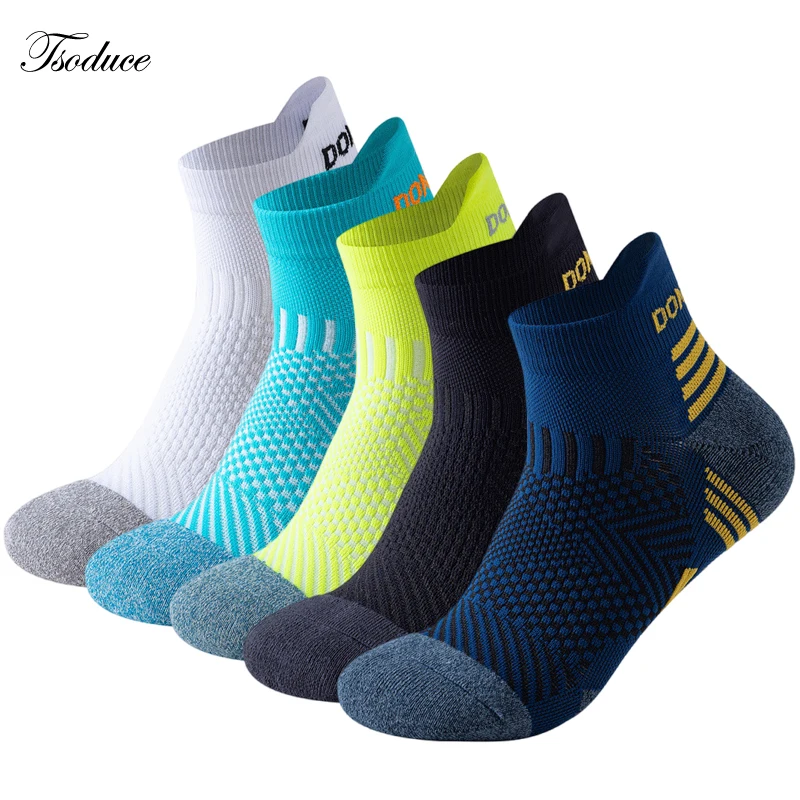 Men Running Ankle Socks Towel Bottom Athletic Breathable Moisture-wicking Outdoor Cycling Basketball Marathon Sports Socks Women