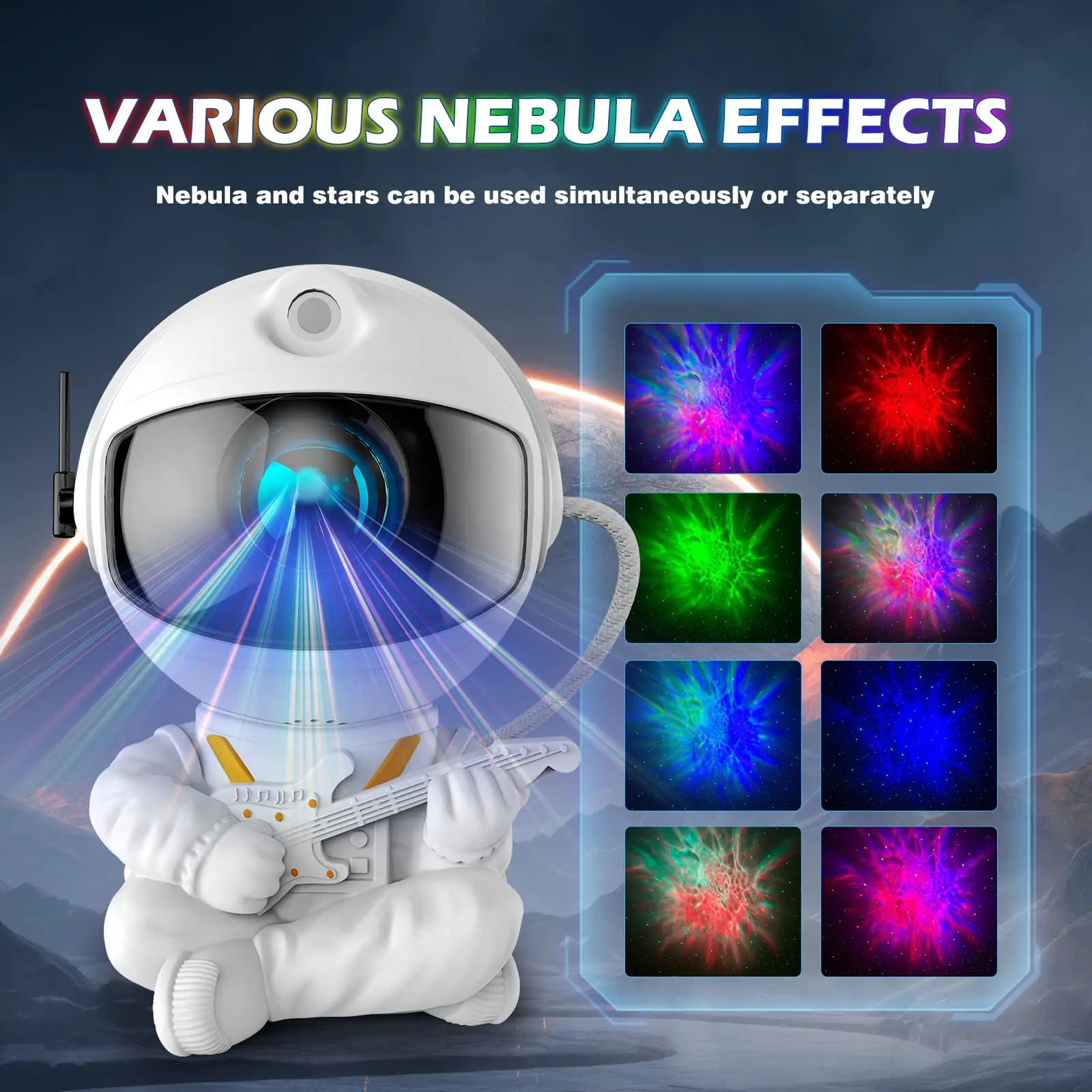 Veilleuse projecteur galaxie astronaute, lampe LED nébuleuse ciel étoilé pour chambre à coucher, télécommande et minuterie automatique, cadeau idéal