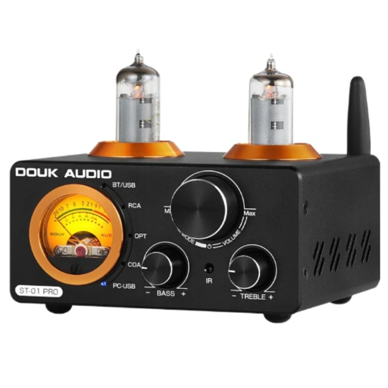 Bluetooth 5.0 Tube 200W Amplifier Optical Coaxial Computer USB Sound Card USB Flash Drive Full Decoding Tube Amplifier VU Meter