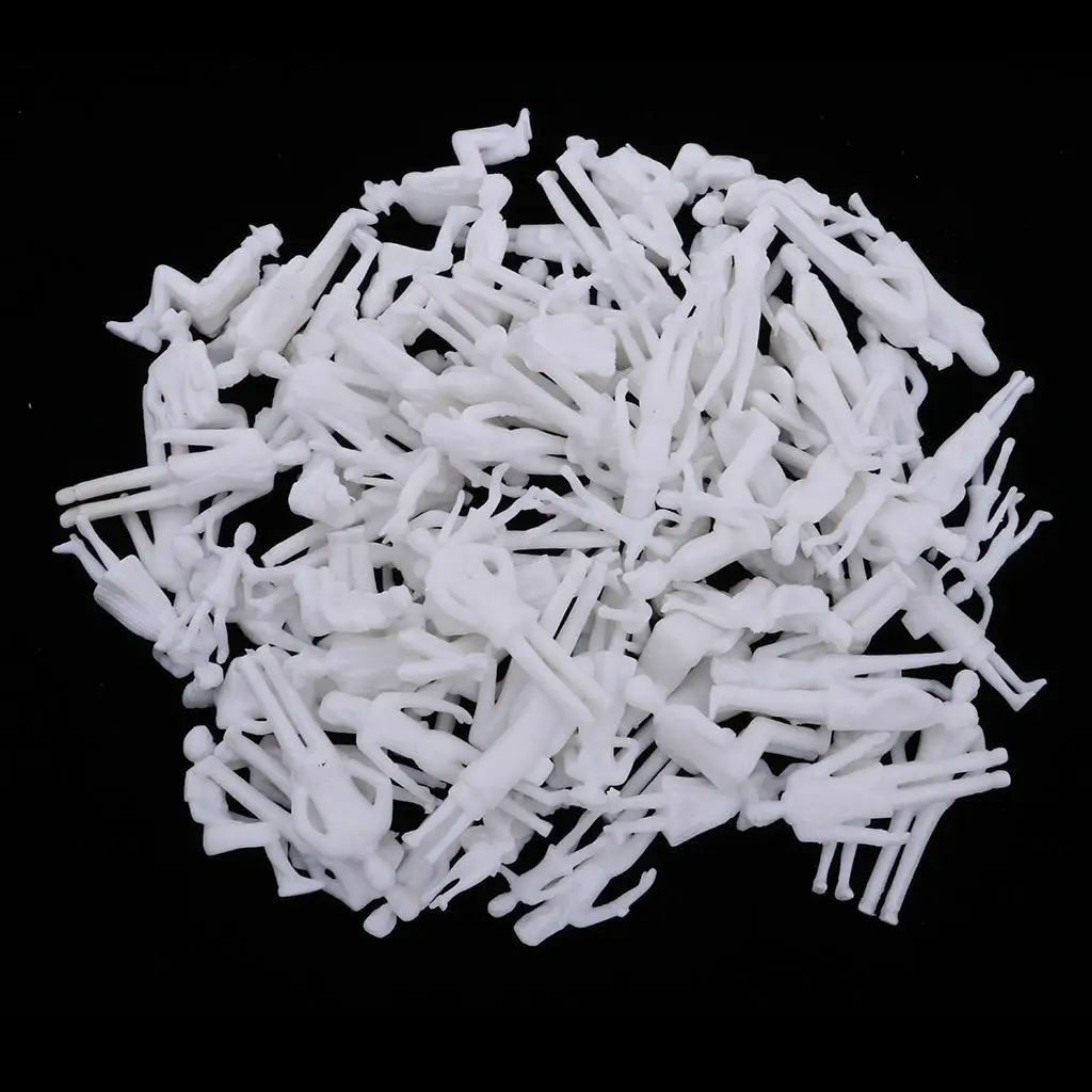 Figurita de personas en miniatura a escala 1, 25, juego de figuras de modelo de plástico sin pintar para escena de Diorama de diseño ferroviario modelo