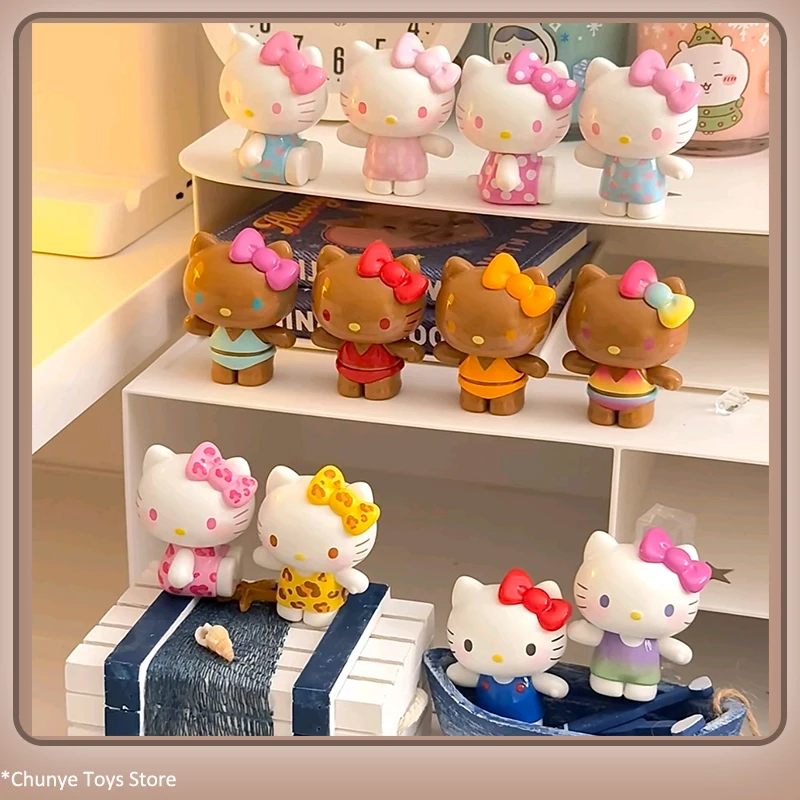 

Genuine Toptoys Hello Kitty Summer Rainbow Candy Series Cute Grain Blind Bag Blind Box Cute Handmade Small Ornaments Gift