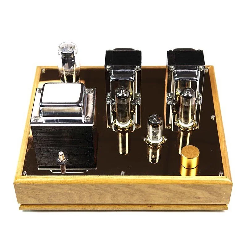 Wood Frame Mirror Top Class A Vacuum Tube Amplifier Warm Sound Compact Desktop Audiophile HiFi Tube Amp