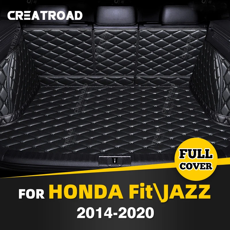 Auto Full Coverage Trunk Mat For Fit\JAZZ 2014-2020 19 18 17 16 15 Car Boot Cover Pad Cargo Interior Protector Accessories