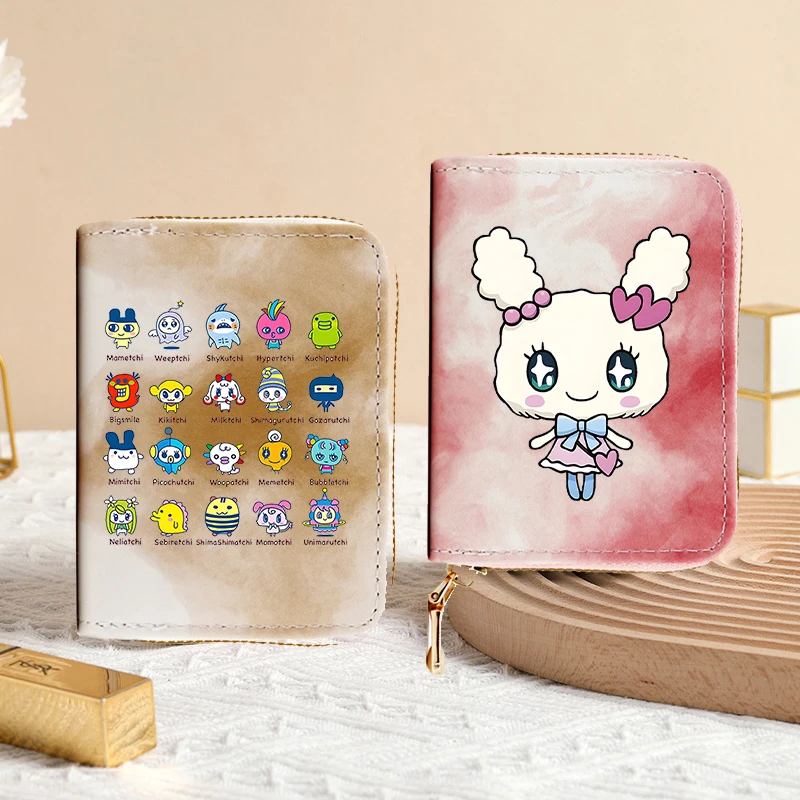 Niedliche Tamagotchi Tie-Dye Geldbörse Modische Cartoon Multi-Slot Bankkarten-Etui Tasche mit Reißverschluss Exquisite Mädchen Trend Business Tasche Geschenk