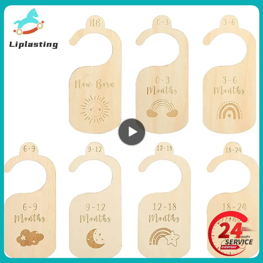 

Pieces Baby Closet Dividers from Newborn to 24 Months for Bedroom Closet Wooden Clothes Organizers Baby Clothes Size Hanger