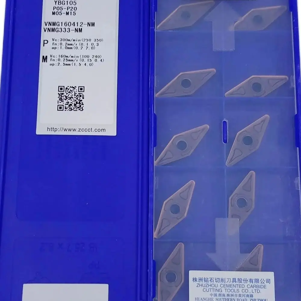 ZCC VNMG160412-NM YBG105 General turning insert for processing steel and stainless steel 10pcs/box VNMG 160412 NM