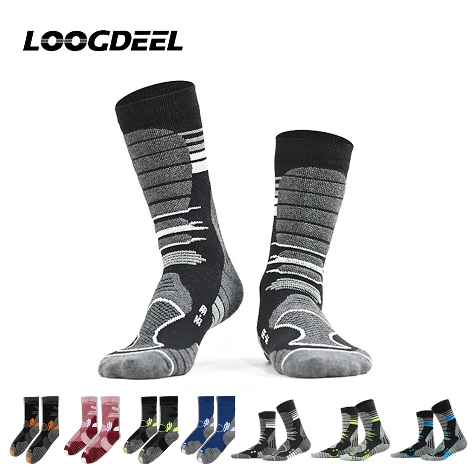 Loogdeel 1 Pair Merino Wool Socks Autumn And Winter Thickened Mid-calf Socks Camping Hiking Trekking Socks Sports Socks