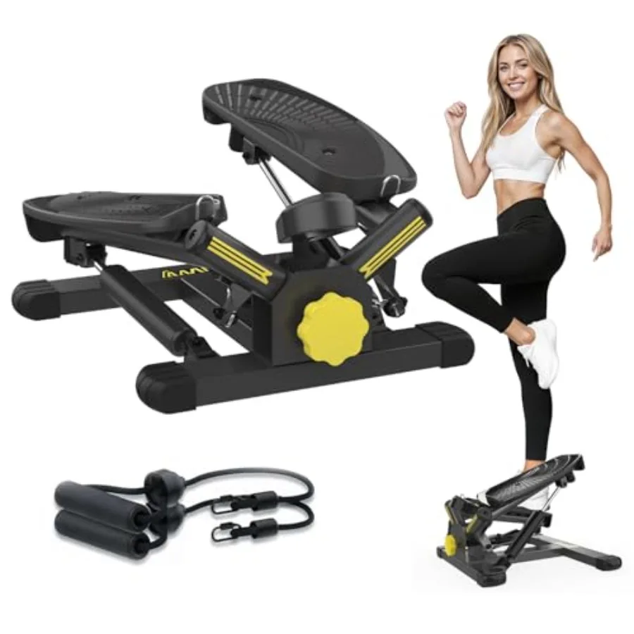 Stepper-Gerät mit Widerstandsbändern Mini-Stepper mit 300 LBS Tragkraft Twist-Stepper für Ganzkörper-Workout Verstellbarer Step