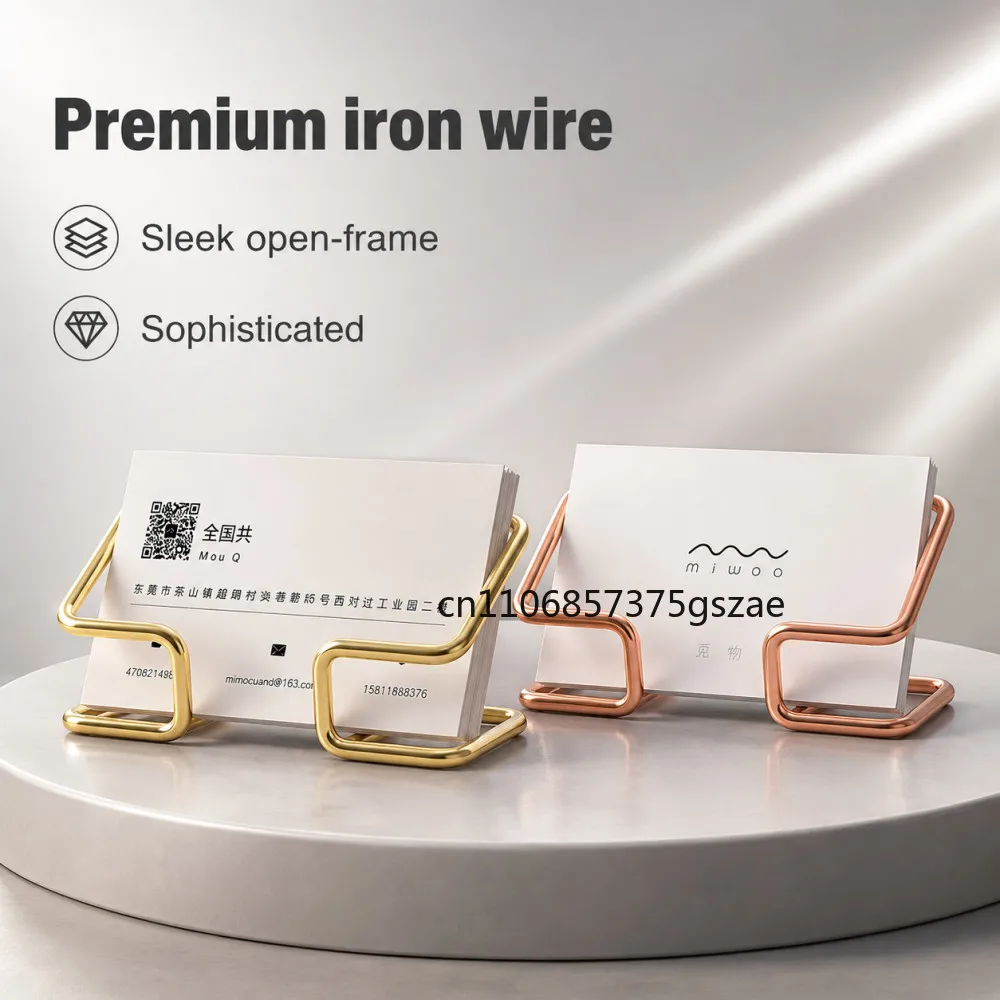 Business Card Holder Desk Bracket - Office Gift Display Cards Organizer - Stylish Business Card Holder for Desktop