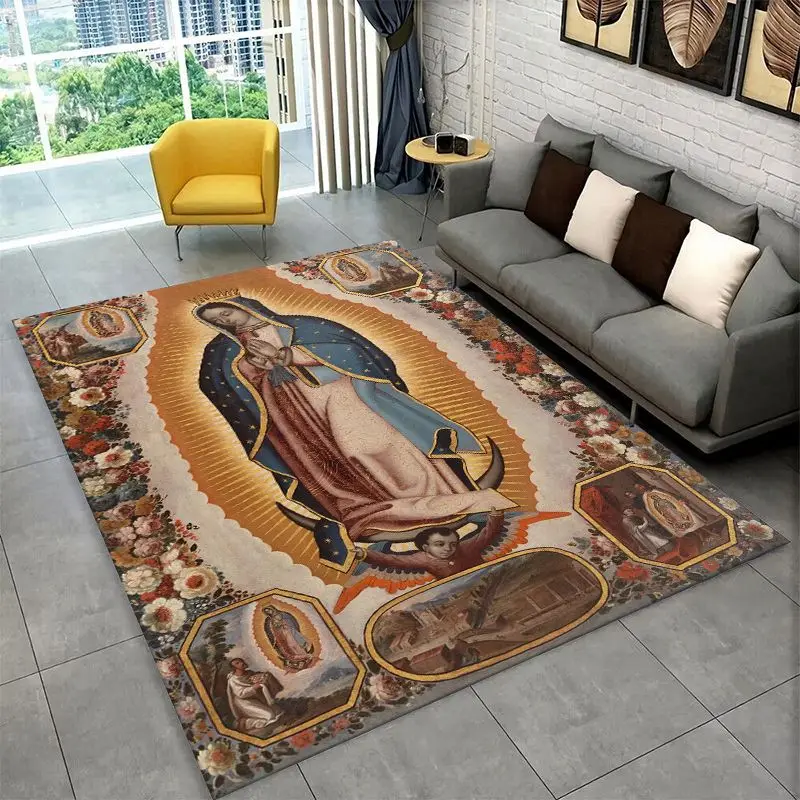 Virgin Mary Christian Faith Large Area Rug Non-slip Durable Carpet for Bedroom Living Room Sofa Doormat Home Decor Floor Mat - view 2