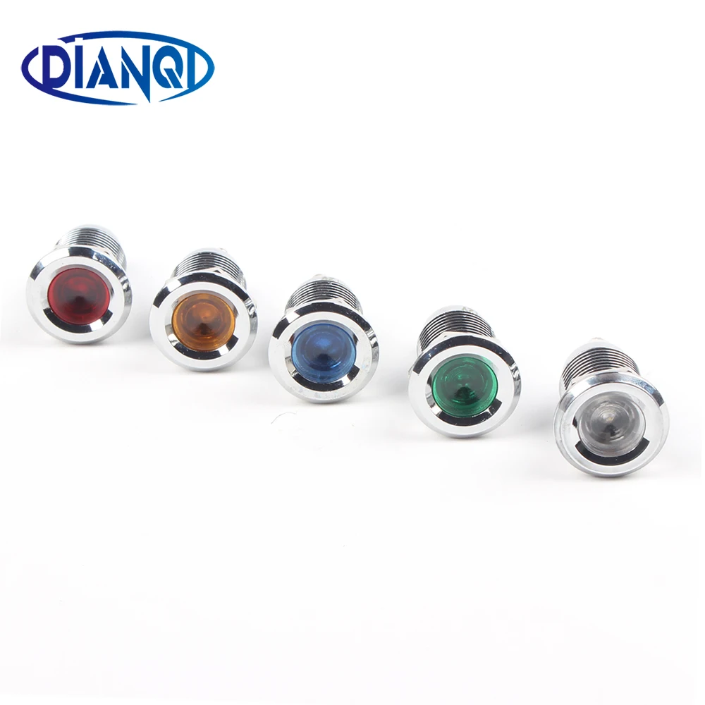 

LED Metal Indicator Signal power light 12mm waterproof 6V 12V 24V 220v Screw terminal connect red yellow blue white 12ZSD.A.L