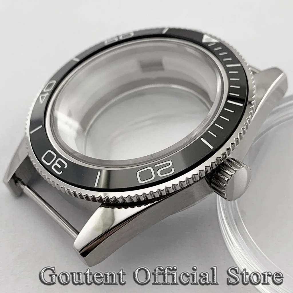 Goutent 41Mm Keramische Bezel Horloge Kast Saffier Kristal Fit Nh35 Nh36 Miyota 8215/821a, Dg2813/3804, Eta 2836 2824 Pt5000 Uurwerk