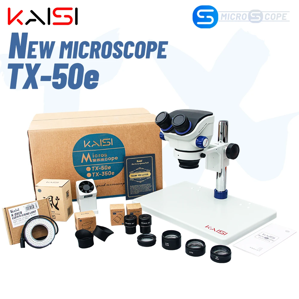Stereo Zoom Microscópio Conjunto para Solda por Telefone Reparo Pcb Binocular Zoom Contínuo Novo Tx50e 3.5x100x
