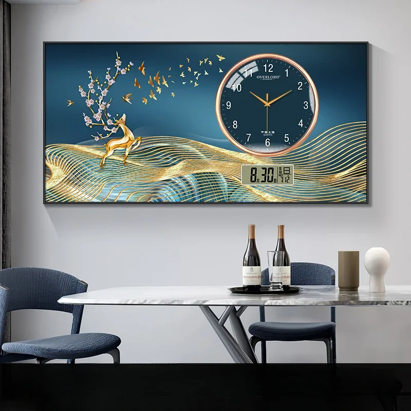 

Bedrooms Stylish Wall Clocks Large Living Room Art Mural Luxury Wall Watch Unique Silent Restaurant Duvar Saati Home Decoration