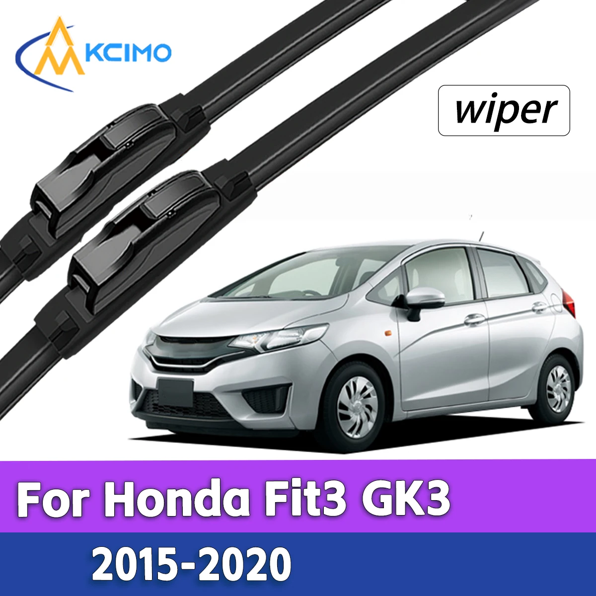 

2Pcs Silent Smooth Rubber Wiper Set For Honda Fit3 GK3 2015-2020 Perfect Replacement Wiper Kit