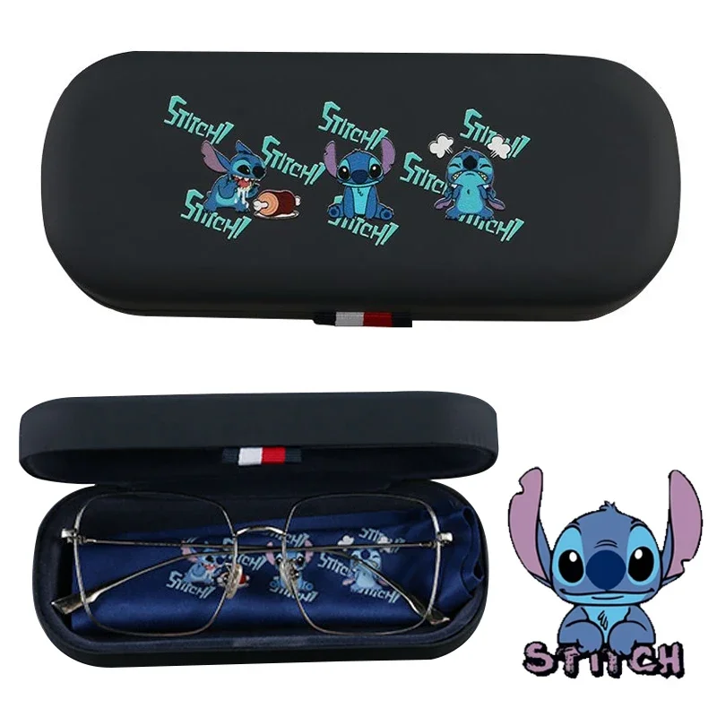 

Disney Stitch Glasses Case PU Leather Hard Glasses Box Cartoon Fashion Men Women Sunglasses Spectacle Case Eyewear Storage Box
