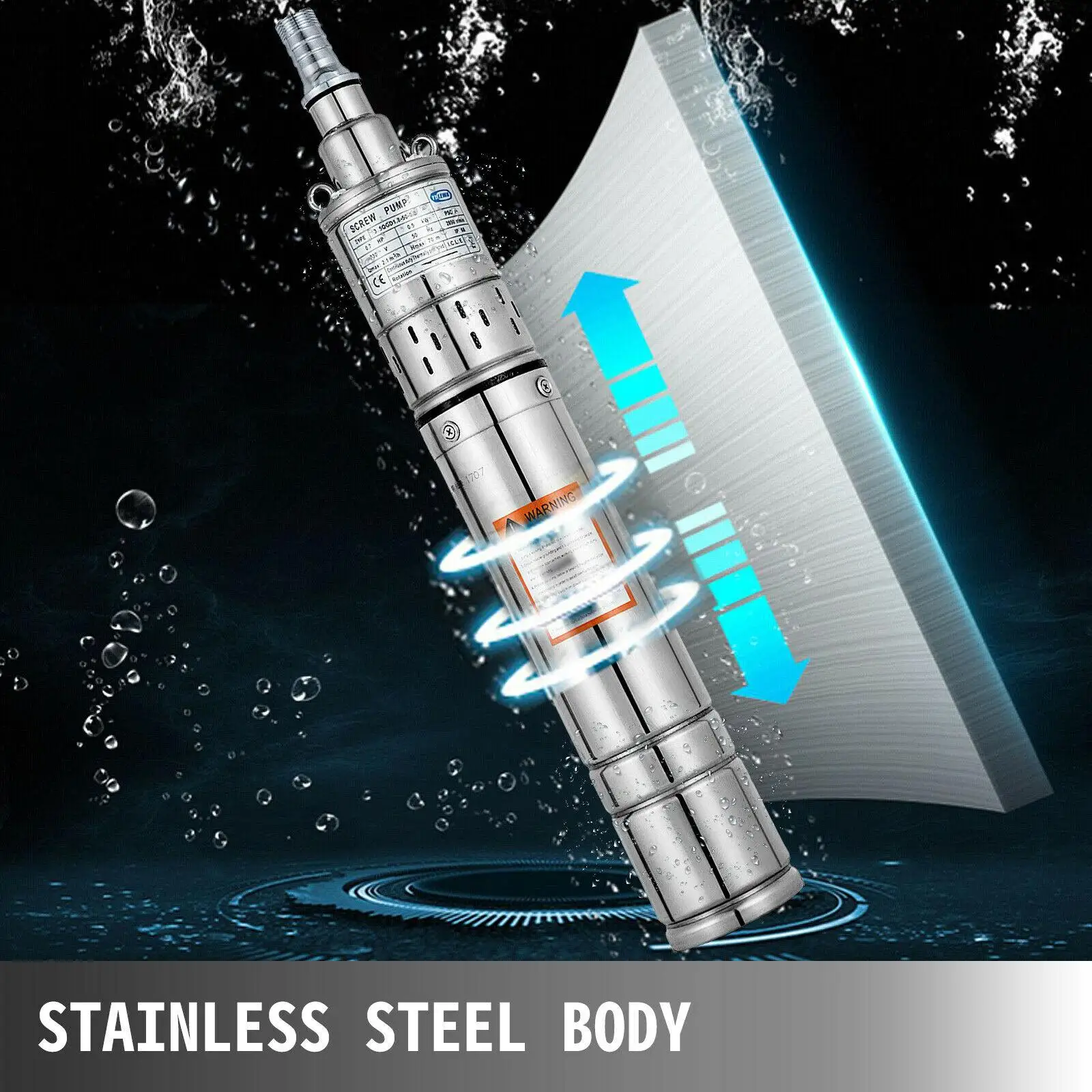 

1100 Вт 60 м погружной насос для глубоких скважин с высоким подъемом 220 В для сада и дома, сельскохозяйственный ирригационный солнечный водяной насос из нержавеющей стали